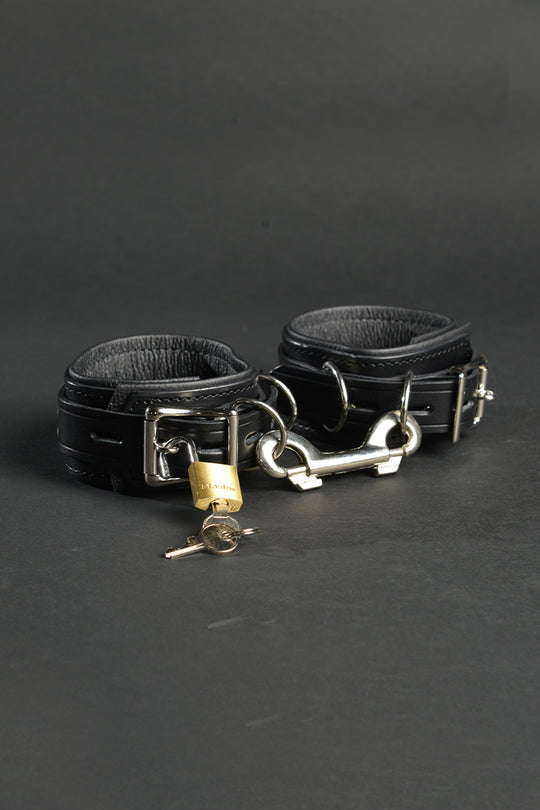 Leather submissive cuffs